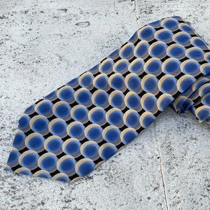 Vintage Pierre Cardin Men Tie All Silk Classic Length Blue Necktie Made in USA